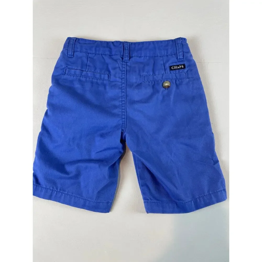 Chaps Boys Blue Chino Shorts Size 5 with Adjustable Waist